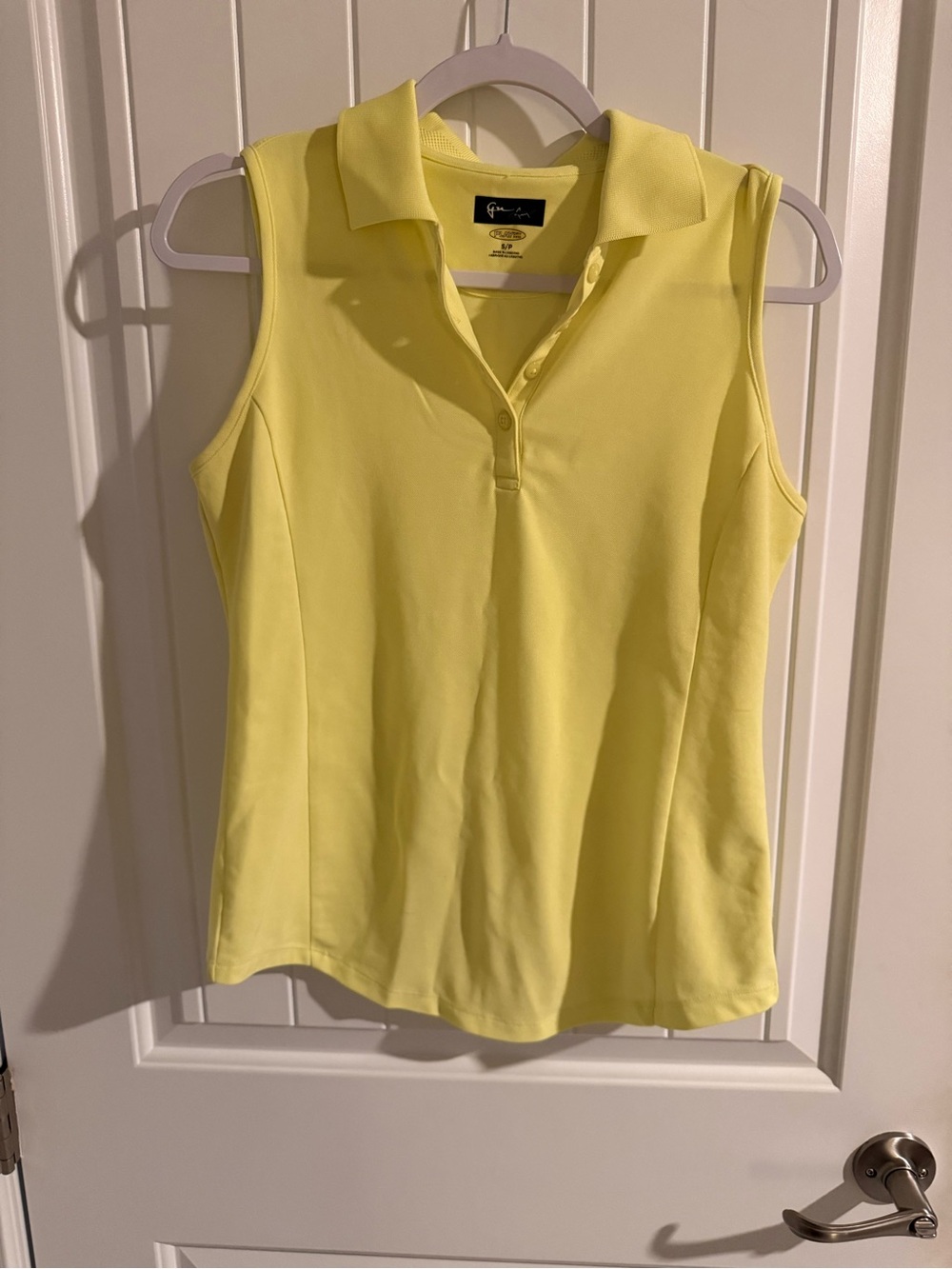 Greg Norman Play Dry Golf Polo Women’s S/P Small Petite Yellow Sleeveless
